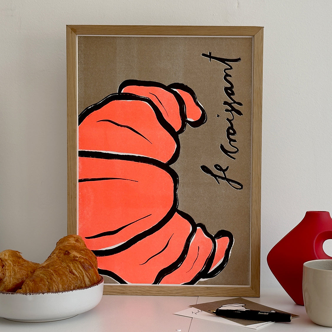 Risographie Fluorescent Orange Croissant