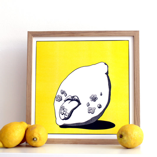 Zitrone (Limitierte Risographie) | Kunst Poster