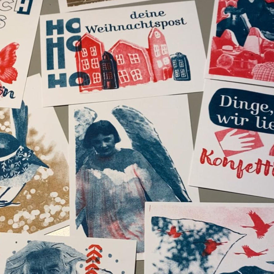 Risographie Weihnachtskarten Workshop Krefeld Düsseldorf