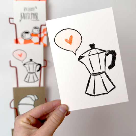 Postkarten-Set "Kaffee, Liebe & Croissants" | Kartenset für Frühstück Gourmets