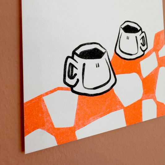 Postkarte "Spielstopp! Kaffeepause" | Karte für Kaffeefreunde