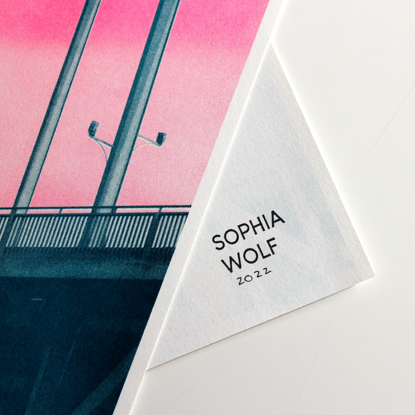 Rheinbrücke (Risographie) | Kunst Poster