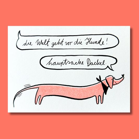 Postkarte "Hauptsache Dackel" | Karte für Dackel Liebhaber:innen