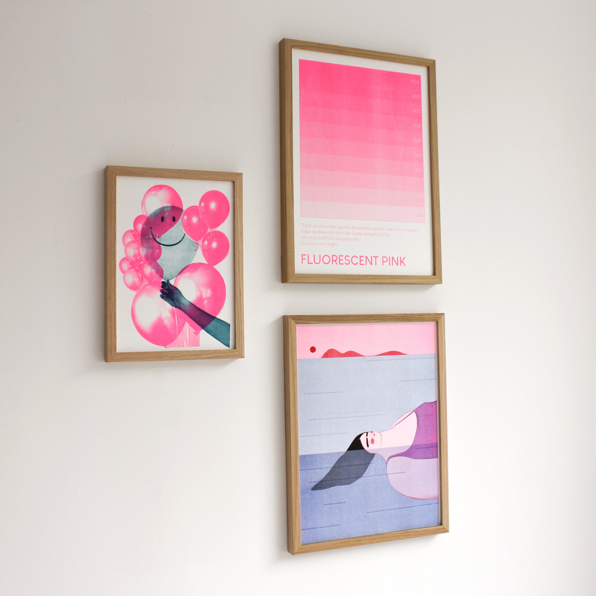 Gallery Wall Risographien Pink 