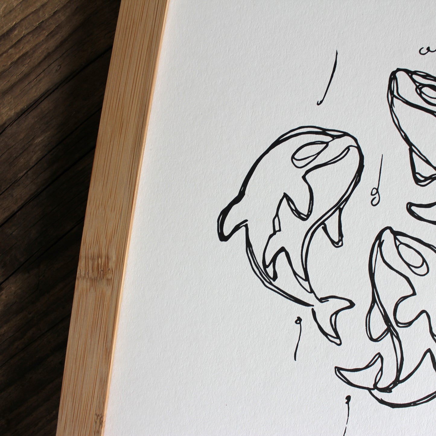 Das Kunst Poster "3 Häuptlinge" zeigt drei Orcas. 