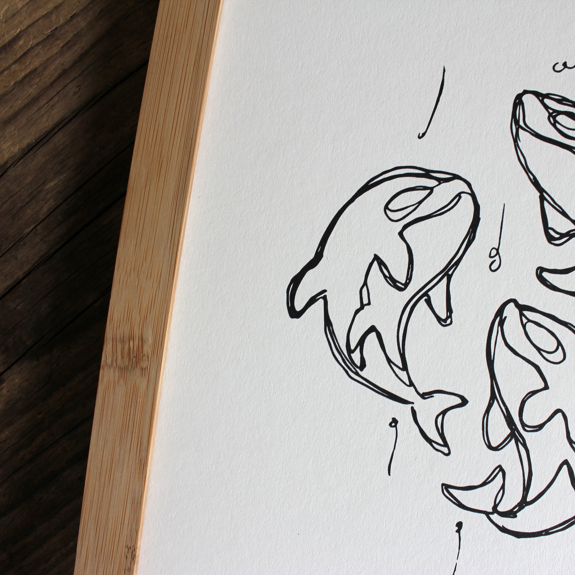 Das Kunst Poster "3 Häuptlinge" zeigt drei Orcas. 