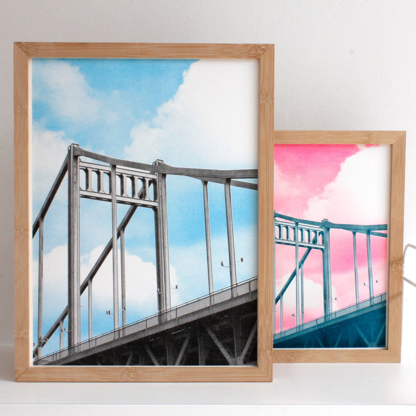 Rheinbrücke (Risographie) | Kunst Poster